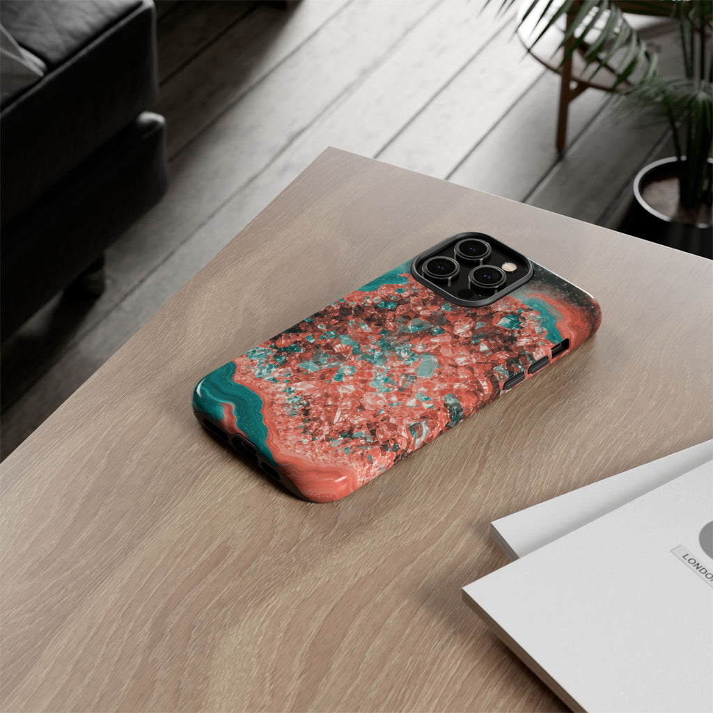 Geode Core - Coral Teal Phone Case
