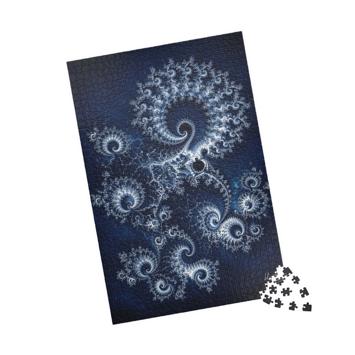 Copper Infinity - Ice Blue & Silver Jigsaw Puzzle