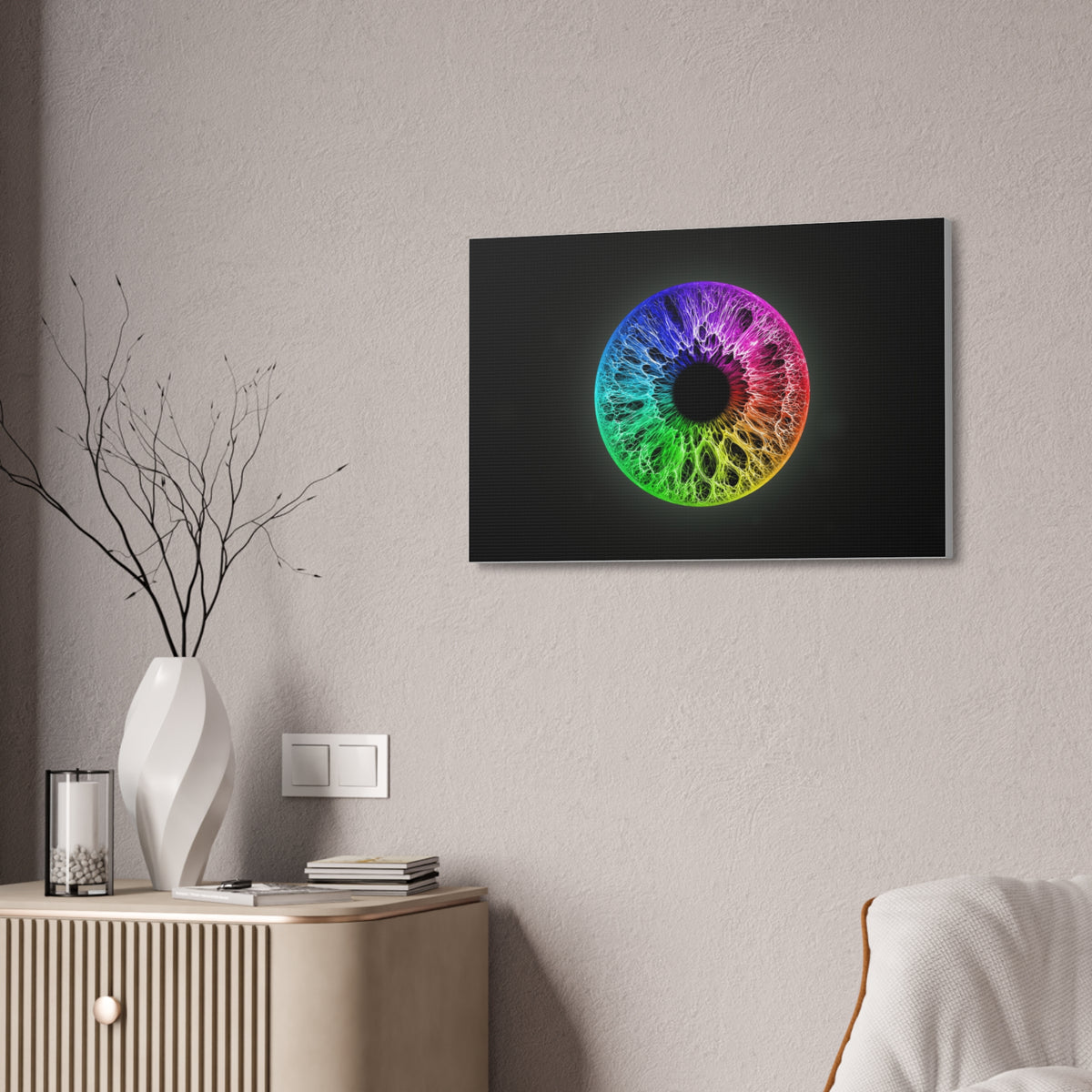 BLXNTT Iris – Lace Web Rainbow Sectors Glossy Canvas