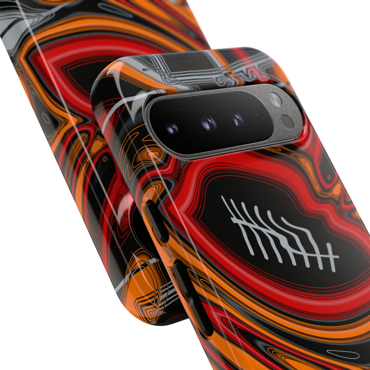 Red, Orange & Pewter Trippy Football Phone Case