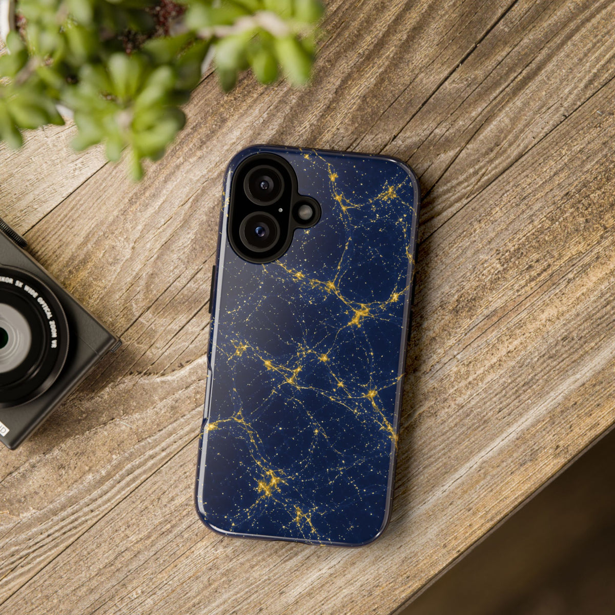 Neon Mycelium - Mustard Navy Phone Case