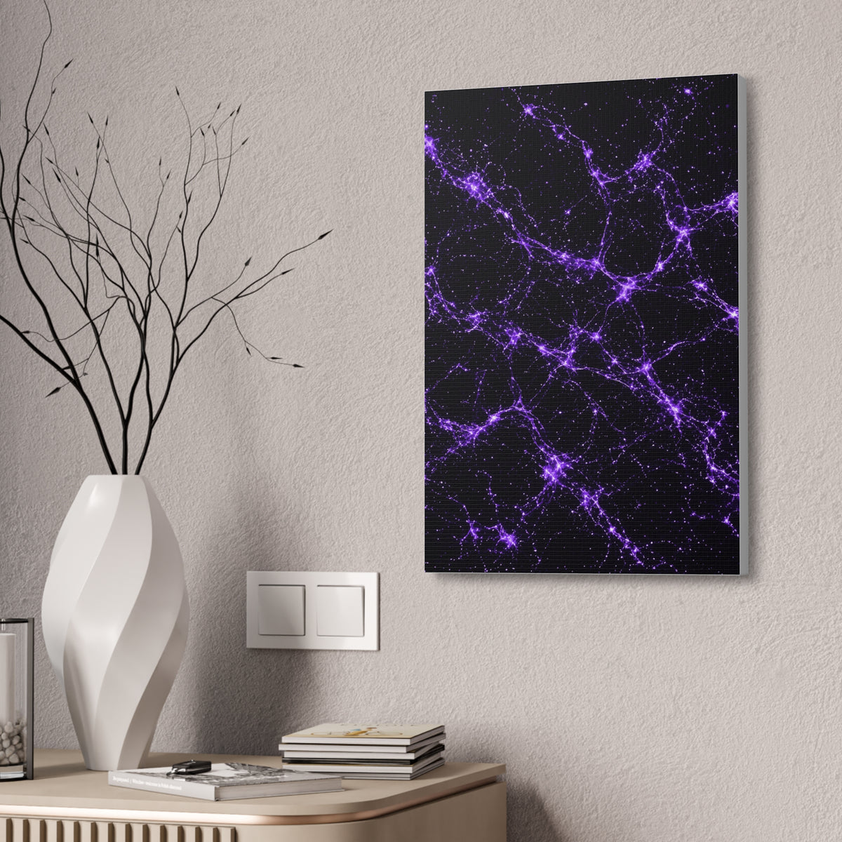 Neon Mycelium - Ultraviolet Glossy Canvas