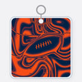 Orange & Navy Trippy Football Acrylic Keychain