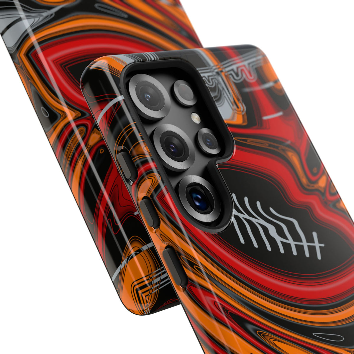 Red, Orange & Pewter Trippy Football Phone Case