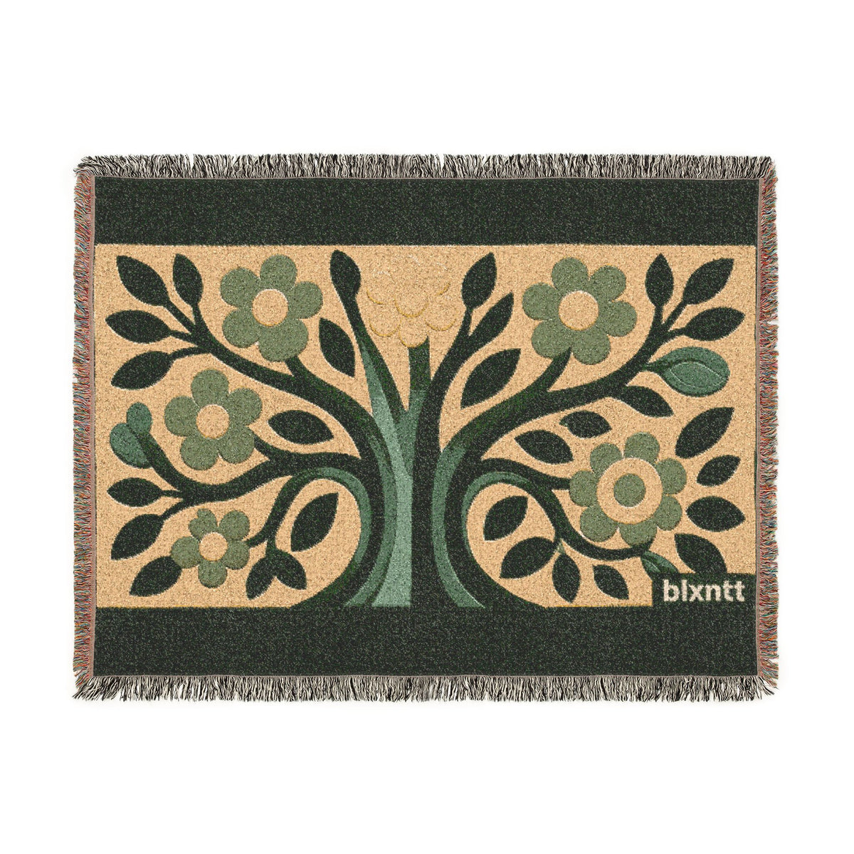 BLXNTT Green Hippie Woven Blanket #4