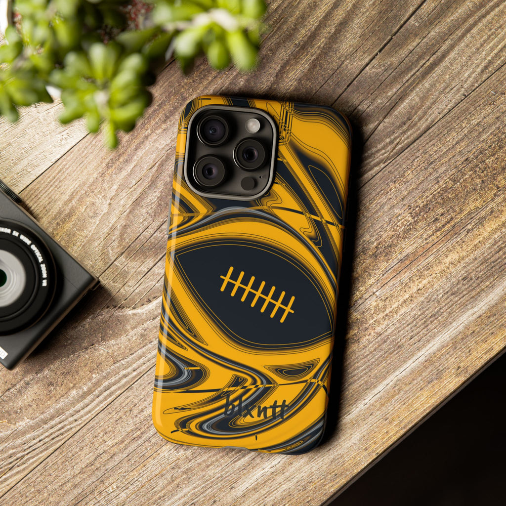 Black & Gold Trippy Football Phone Case
