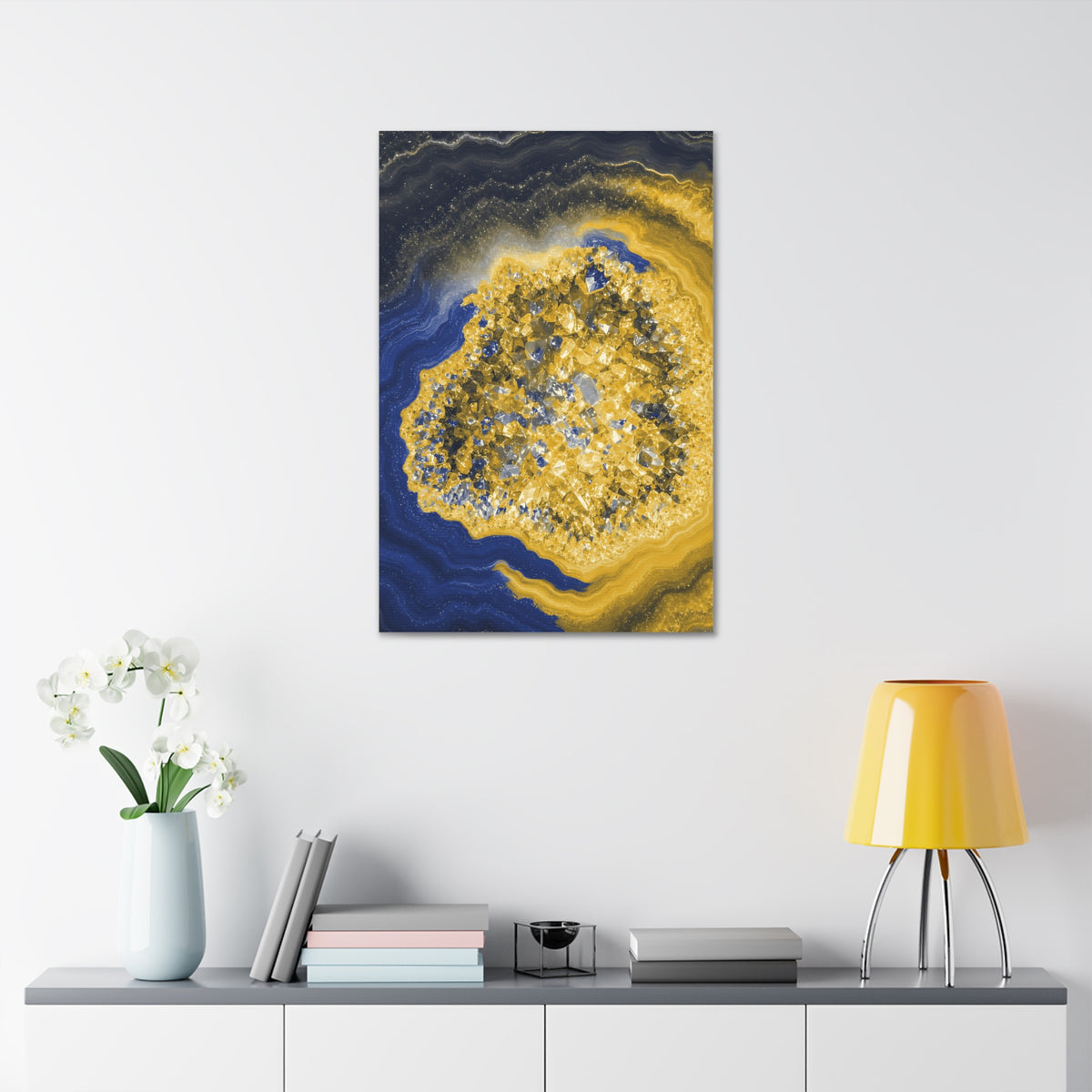 Geode Core - Mustard Navy Glossy Canvas