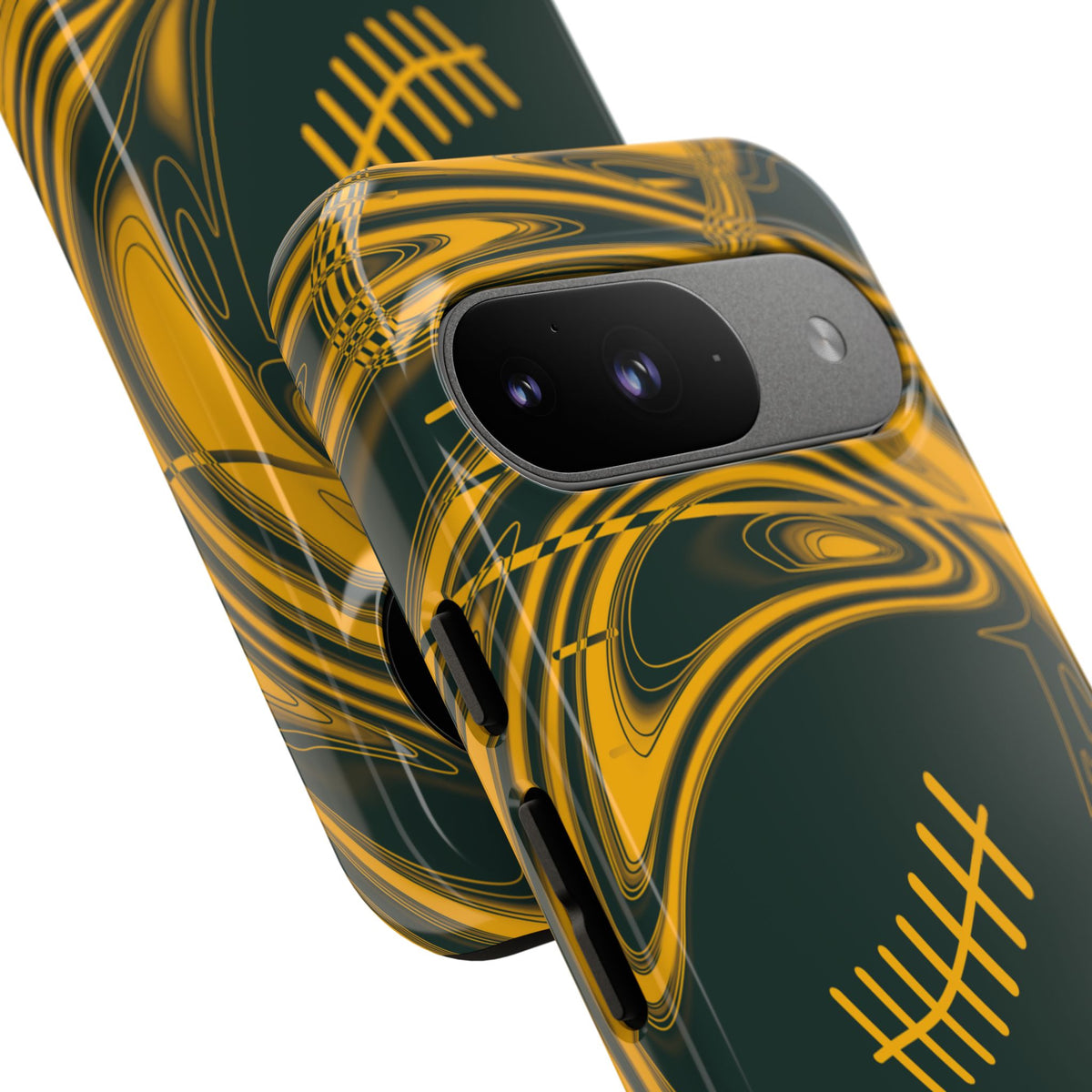 Green & Gold Trippy Football Phone Case