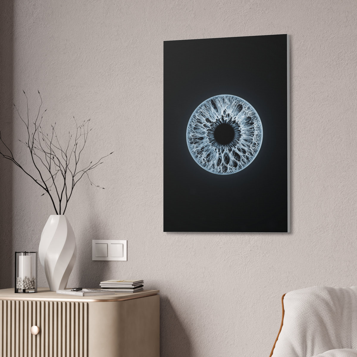 BLXNTT Iris – Lace Web Ice Blue Glossy Canvas