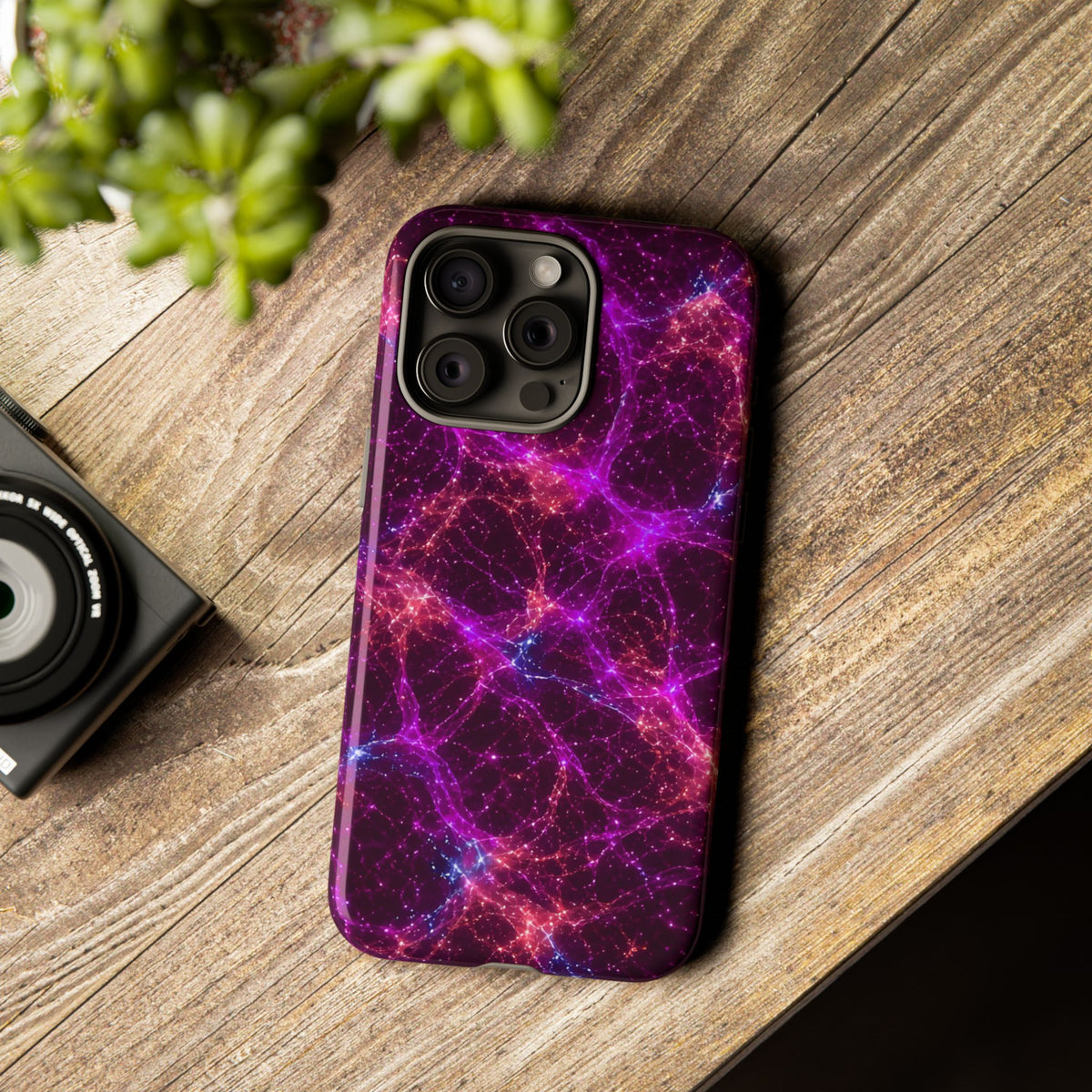 Neon Mycelium - Ember Orchid Phone Case