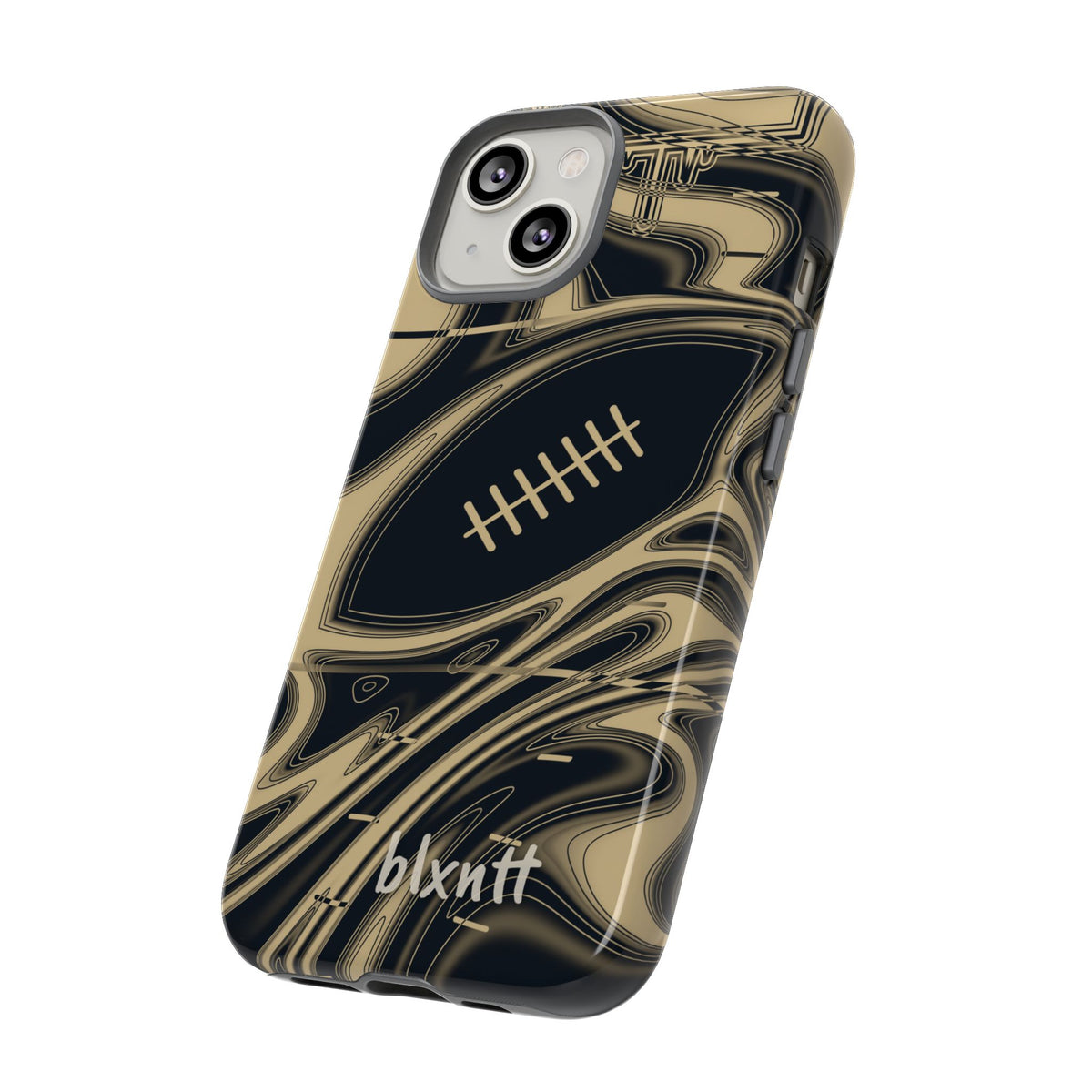Old Gold & Black Trippy Football Phone Case