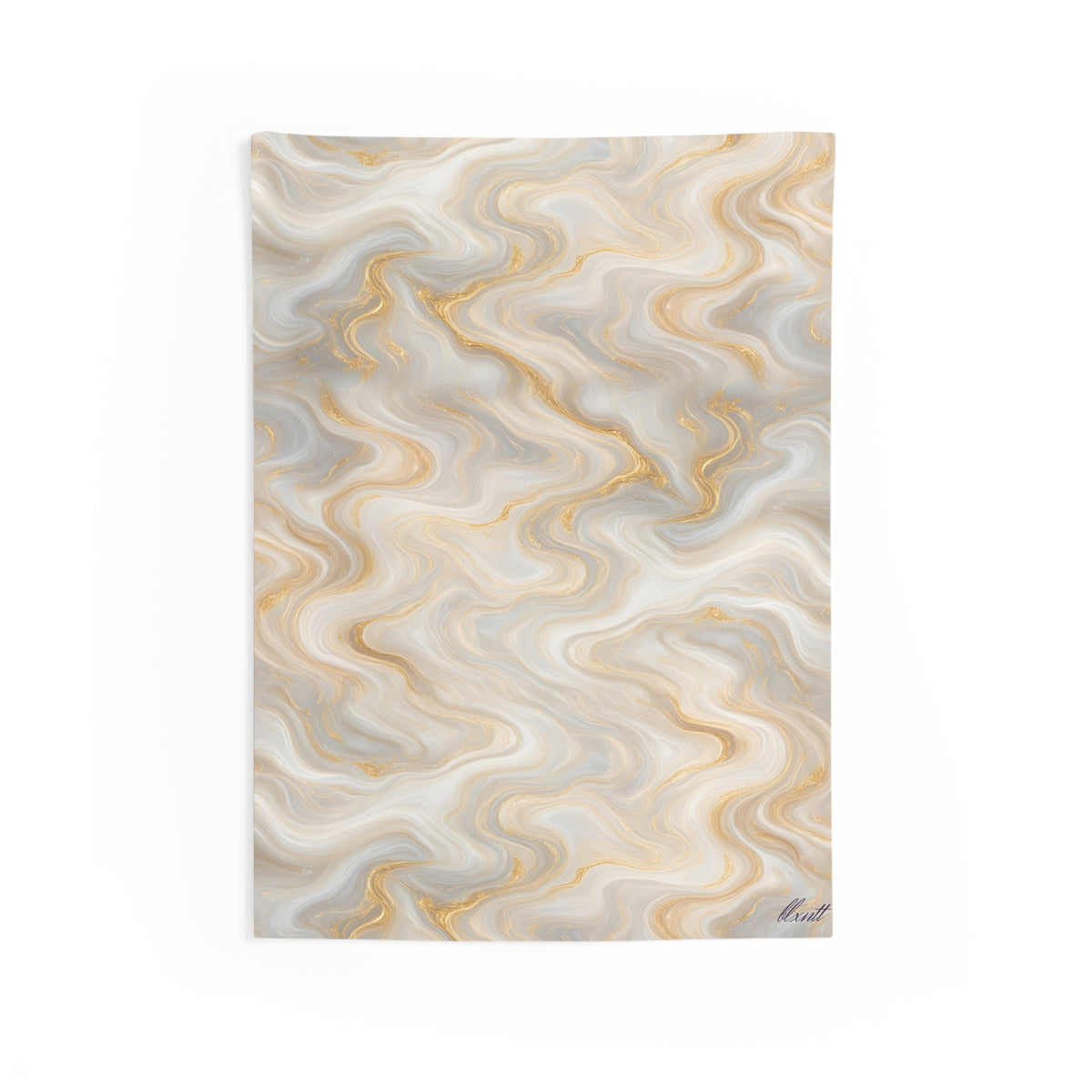 White & Gold Marble Tapestry