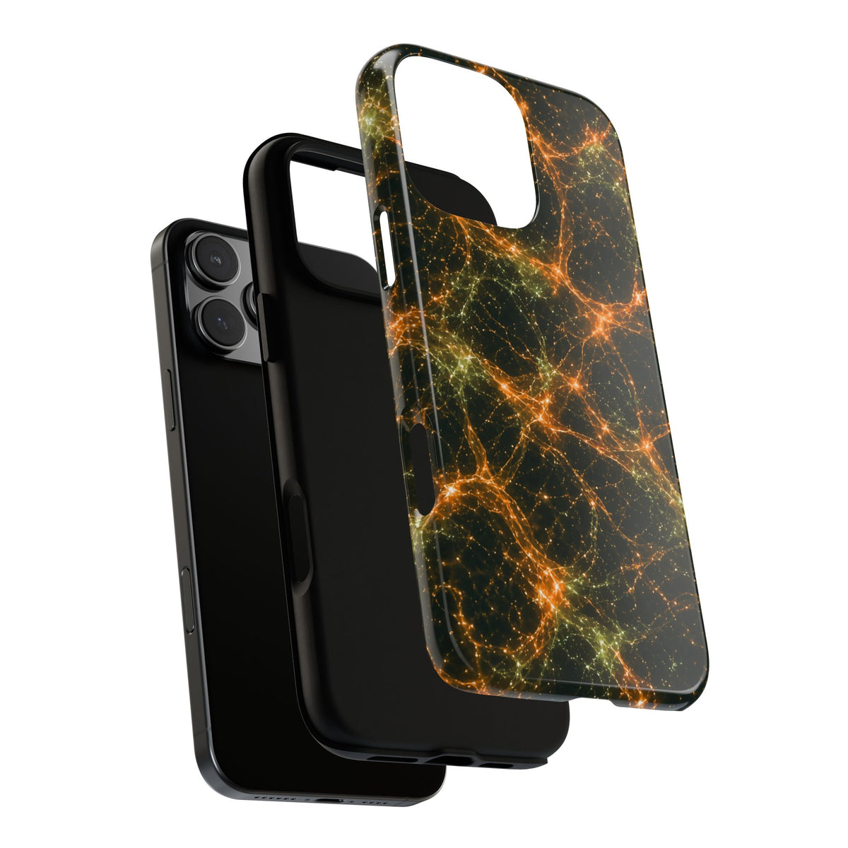 Neon Mycelium - Electric Tangerine Teal Phone Case