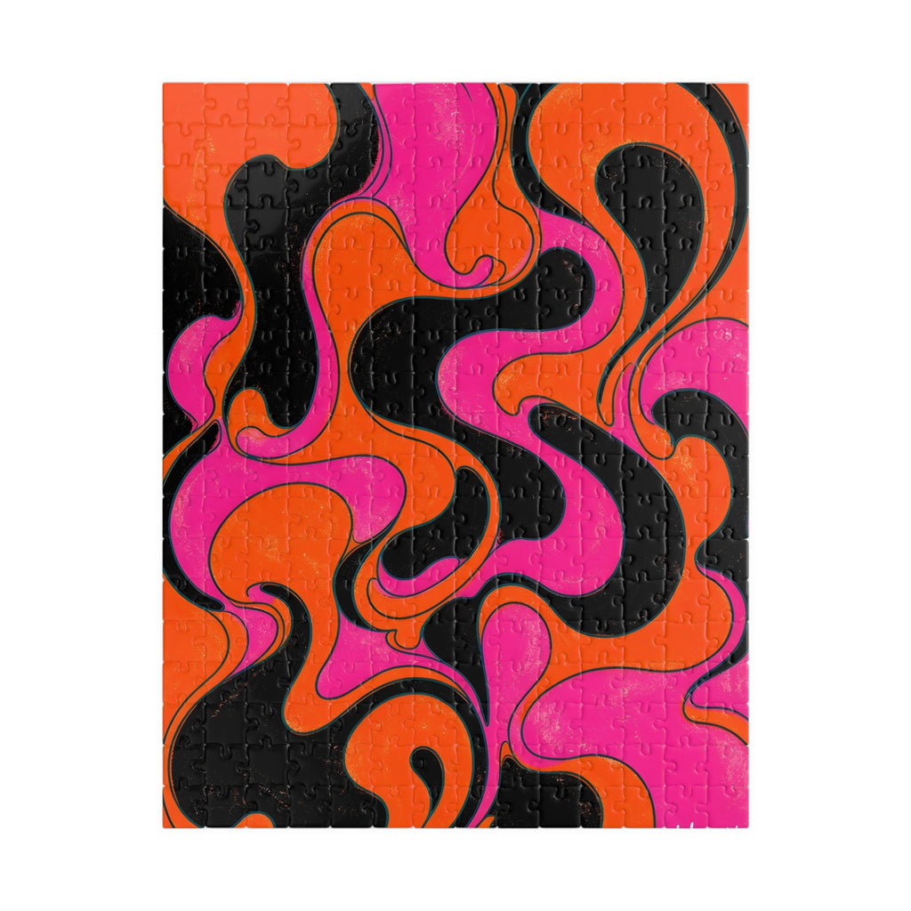 Fillmore Flow - Neon Orange & Magenta Jigsaw Puzzle