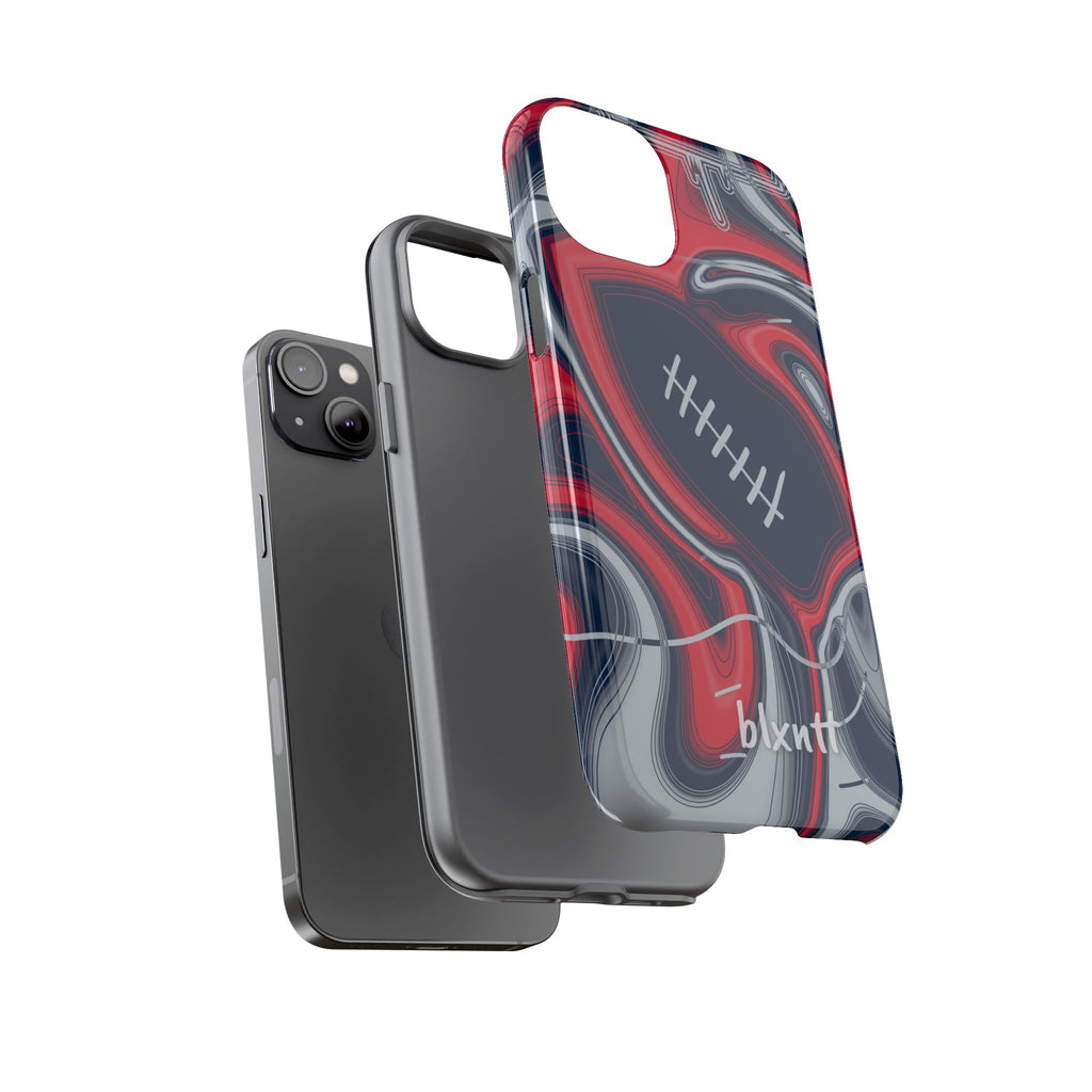 Navy, Red & Silver Trippy Football Phone Case