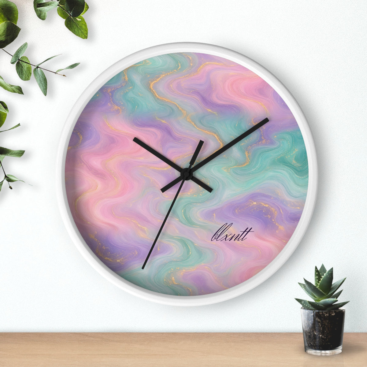 Pastel Marble Wall Clock