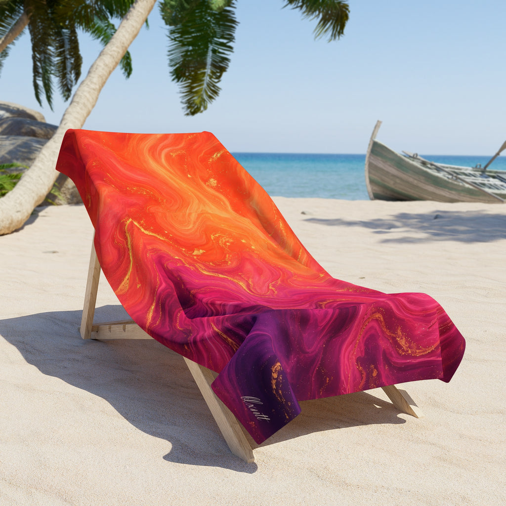 Sunset Marble Beach Towel