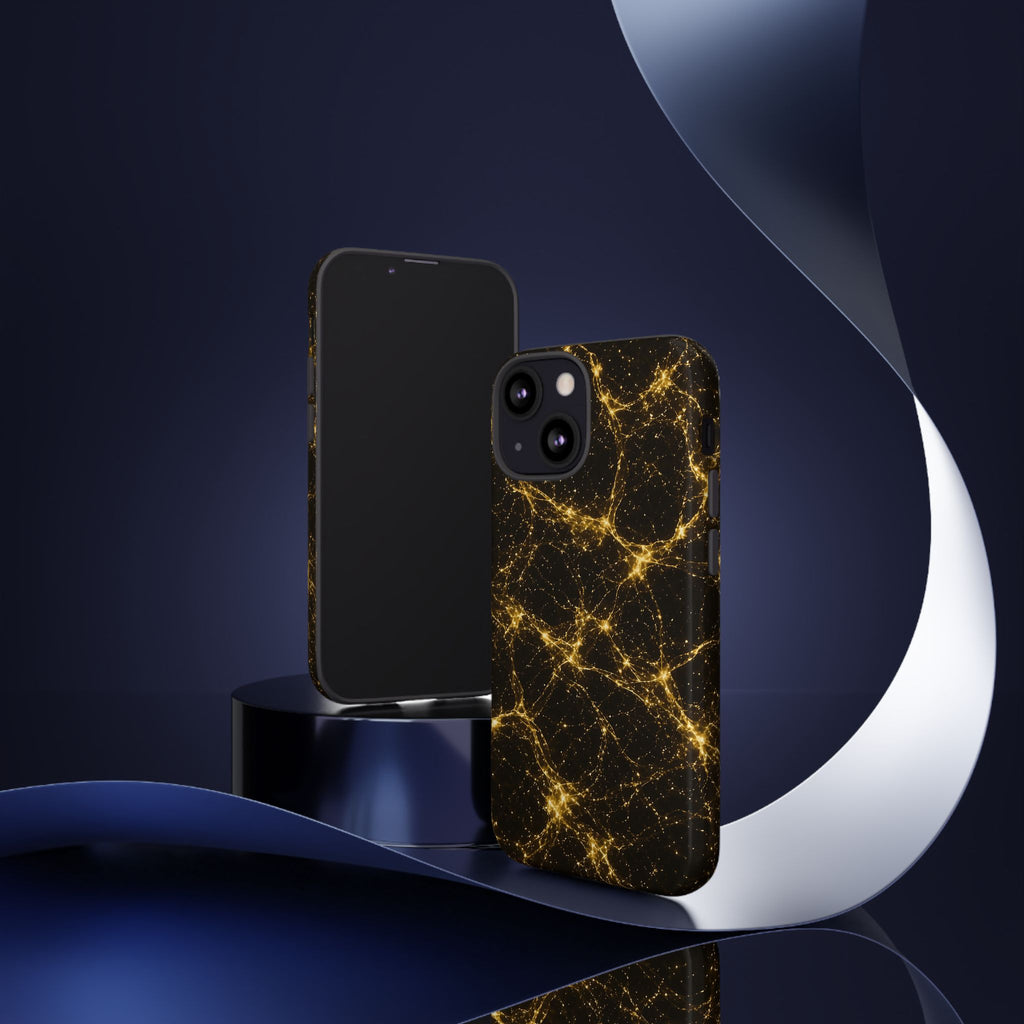Neon Mycelium - Gold Filigree Phone Case