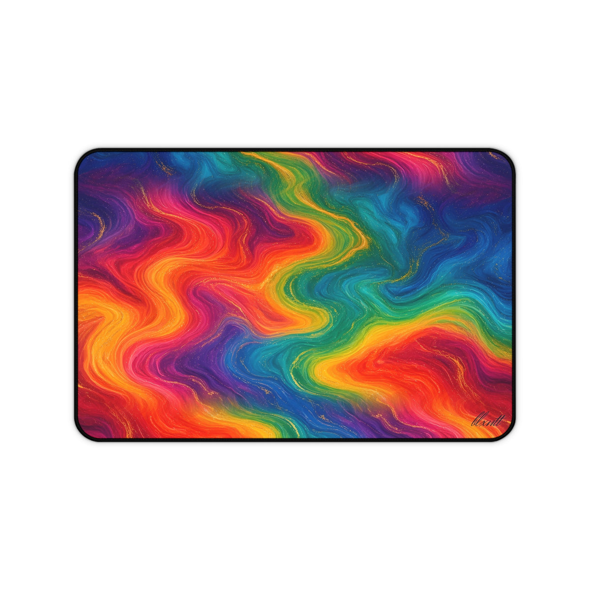 Rainbow Marble Desk Mat