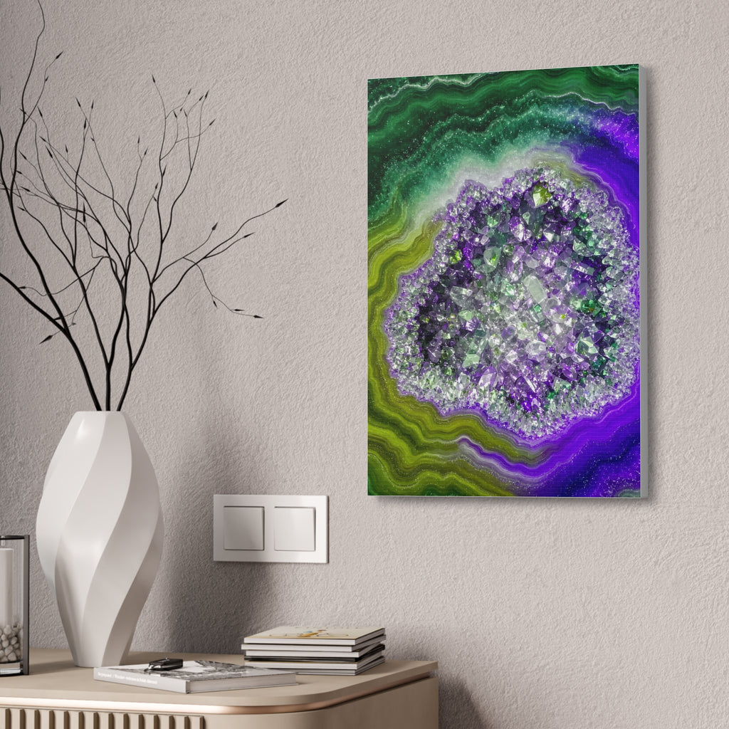 Geode Core - Ruby Emerald Glossy Canvas