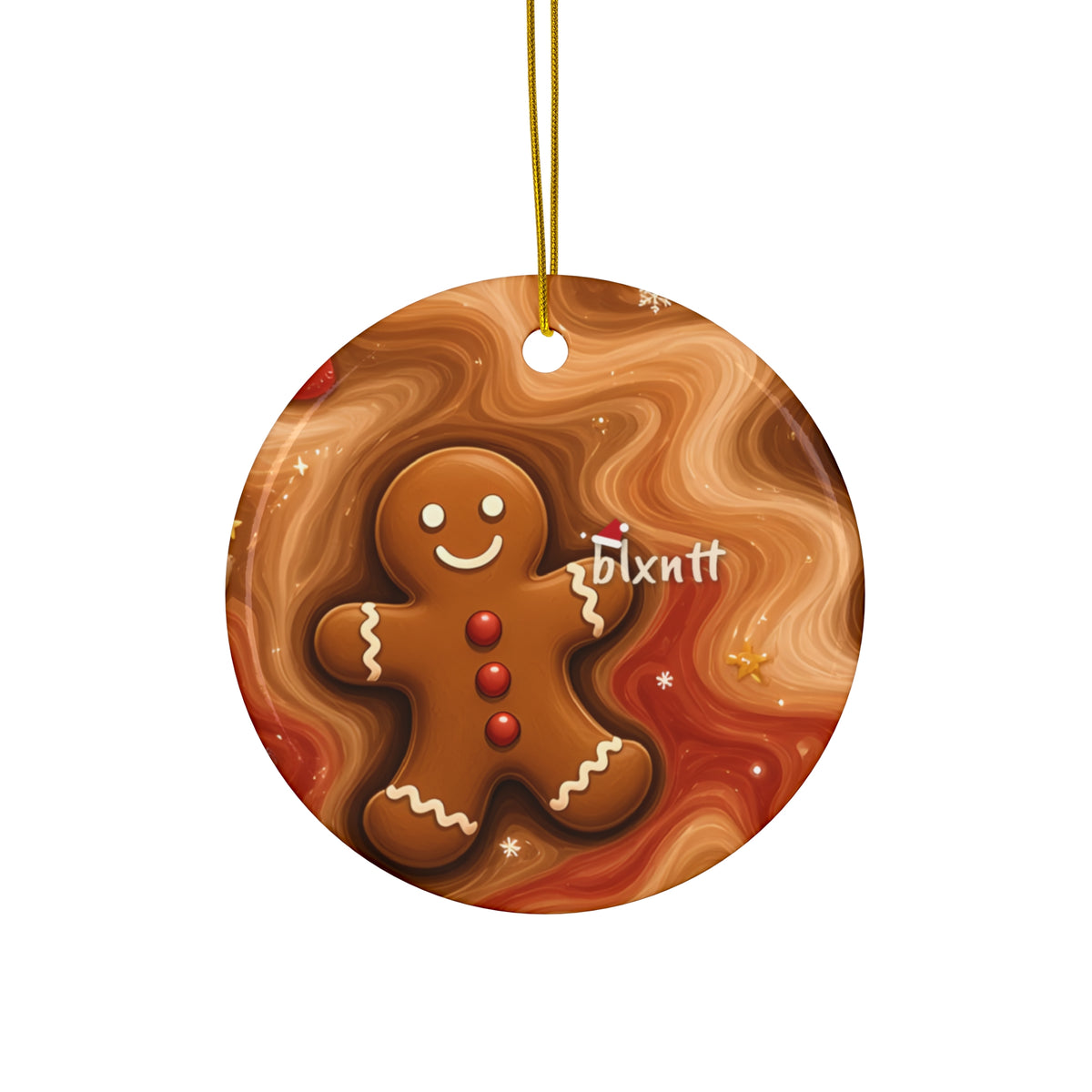 Gingerbread Trippy Christmas Ornament