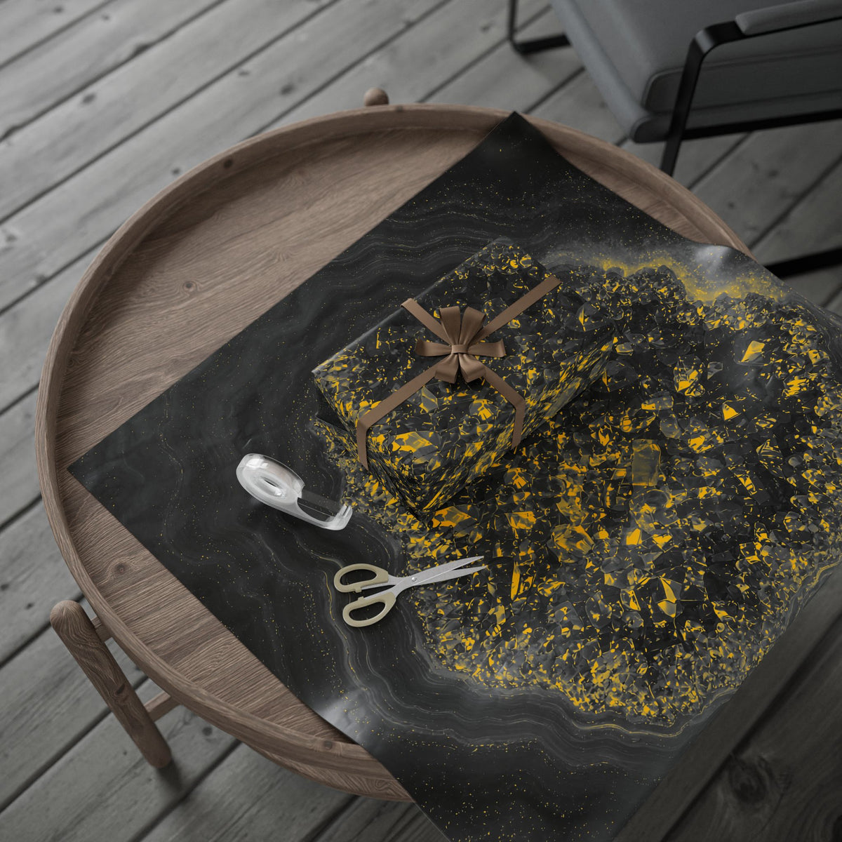 Geode Core - Mono Gold Spark Wrapping Paper