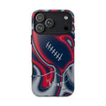 Navy, Red & Silver Trippy Football Phone Case