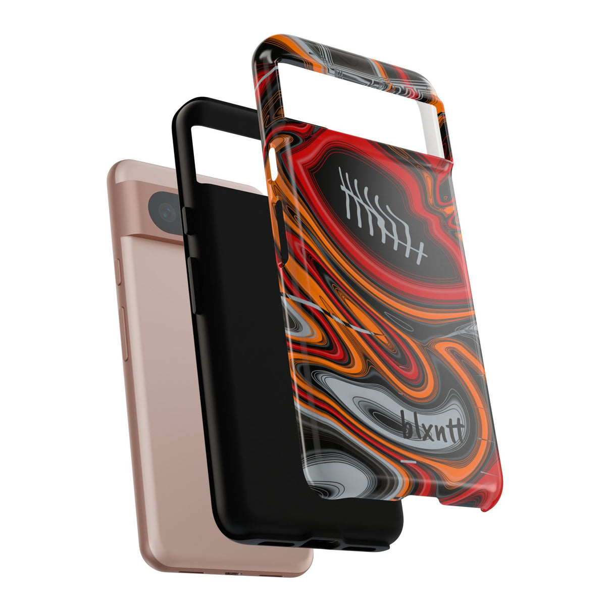 Red, Orange & Pewter Trippy Football Phone Case