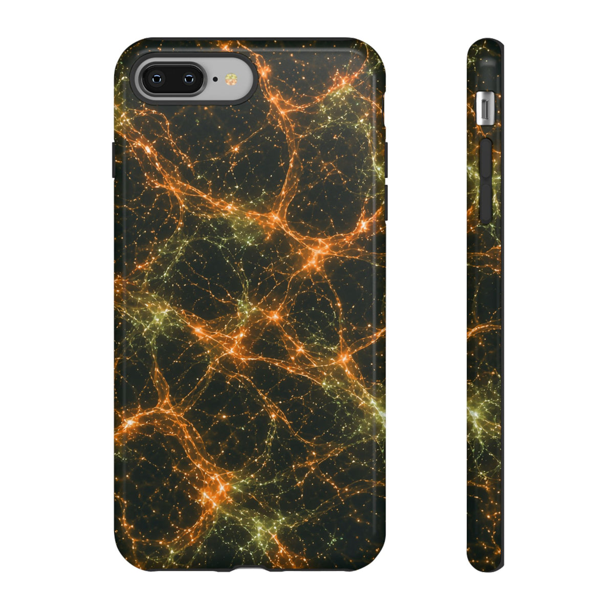 Neon Mycelium - Electric Tangerine Teal Phone Case