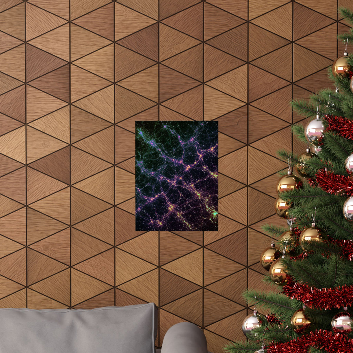 Neon Mycelium - Holographic Poster