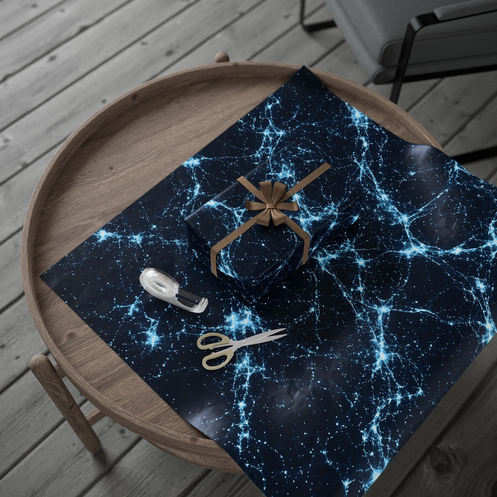 Neon Mycelium - Ice Crystal Wrapping Paper