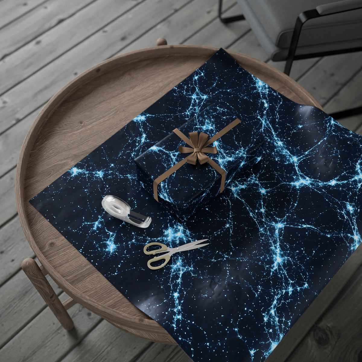 Neon Mycelium - Ice Crystal Wrapping Paper