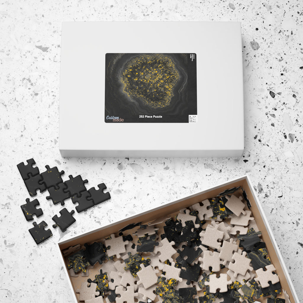 Geode Core - Mono Gold Spark Jigsaw Puzzle