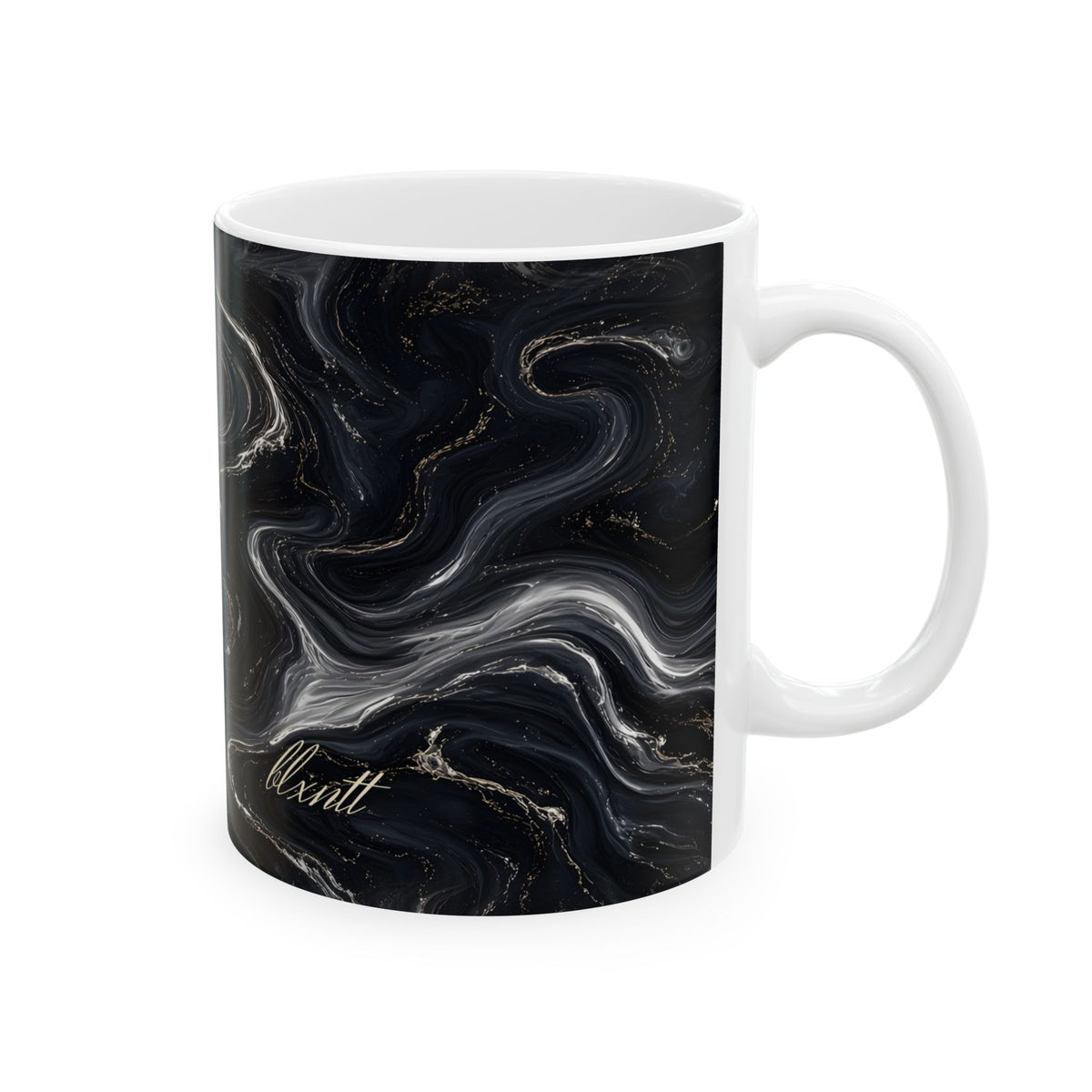 Black & Silver Marble Mug