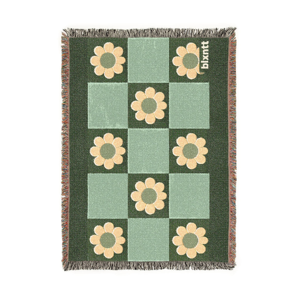 BLXNTT Green Hippie Woven Blanket #2