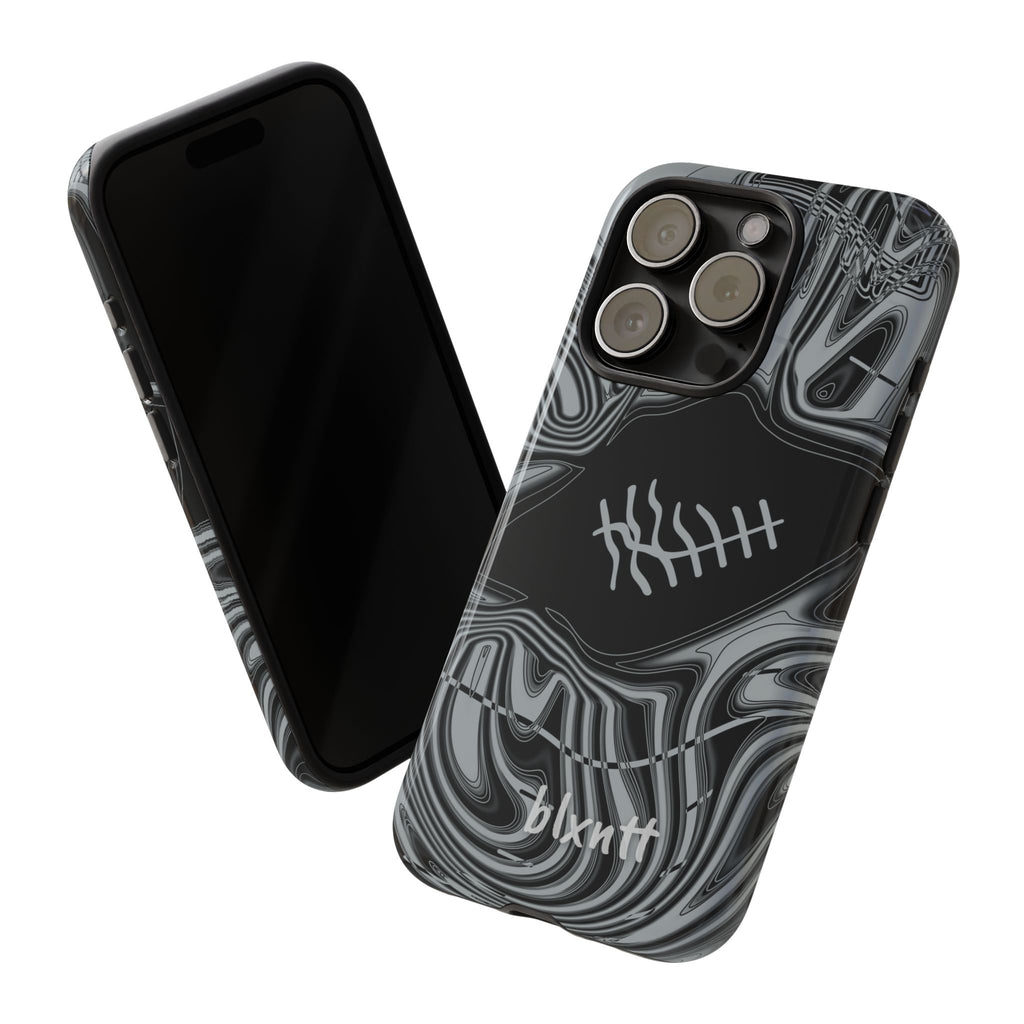 Black & Silver Trippy Football Phone Case