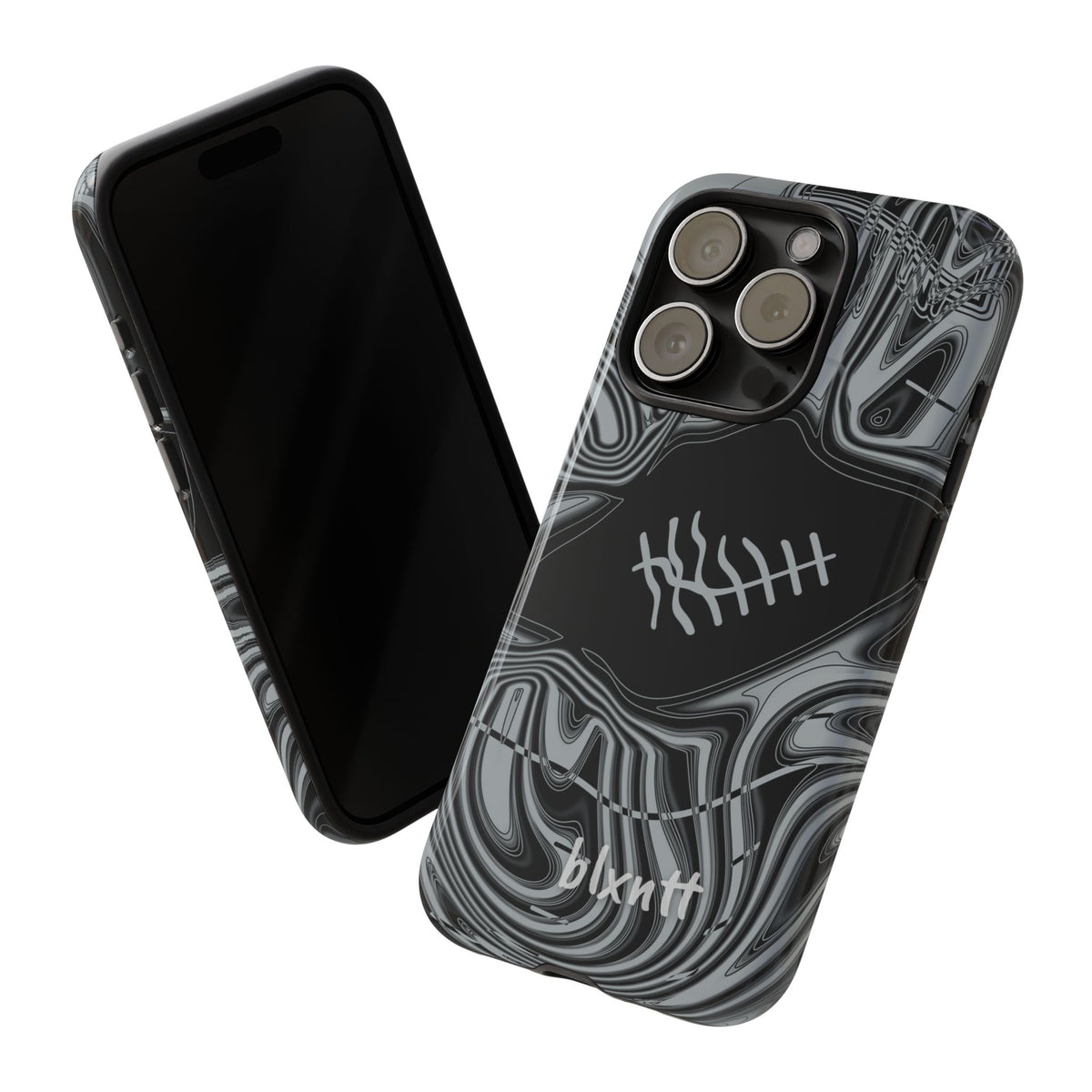 Black & Silver Trippy Football Phone Case