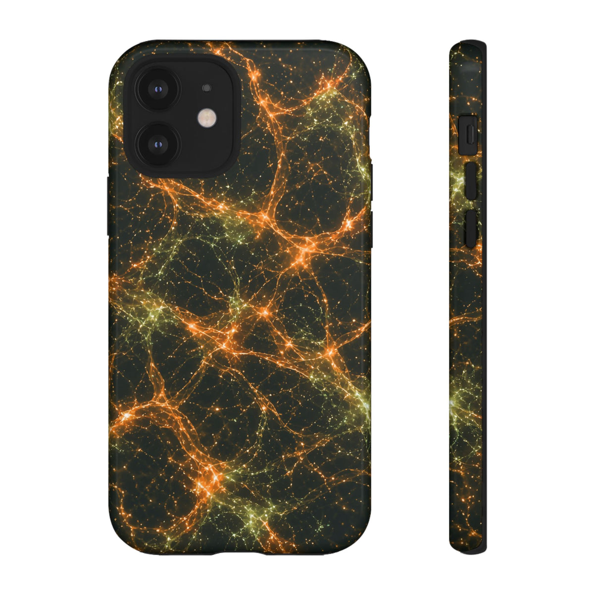 Neon Mycelium - Electric Tangerine Teal Phone Case