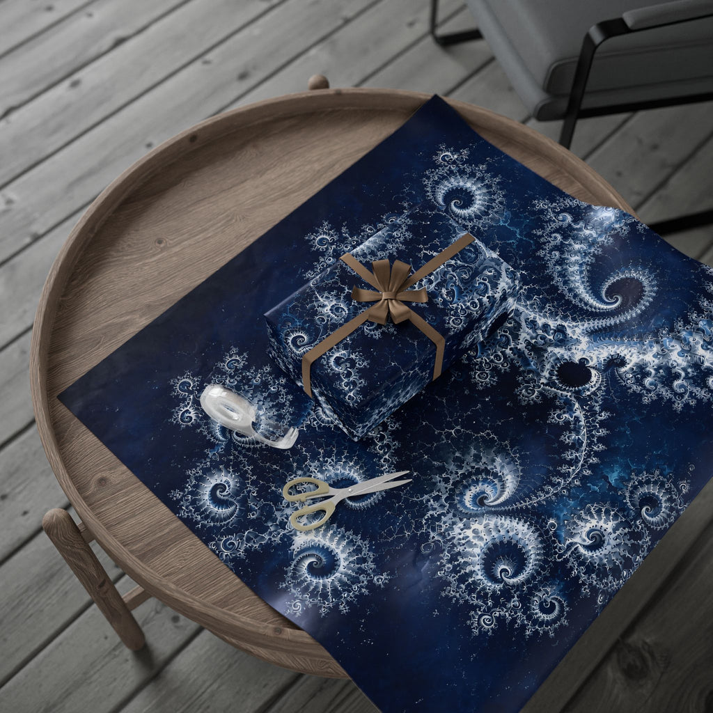 Copper Infinity - Ice Blue & Silver Wrapping Paper