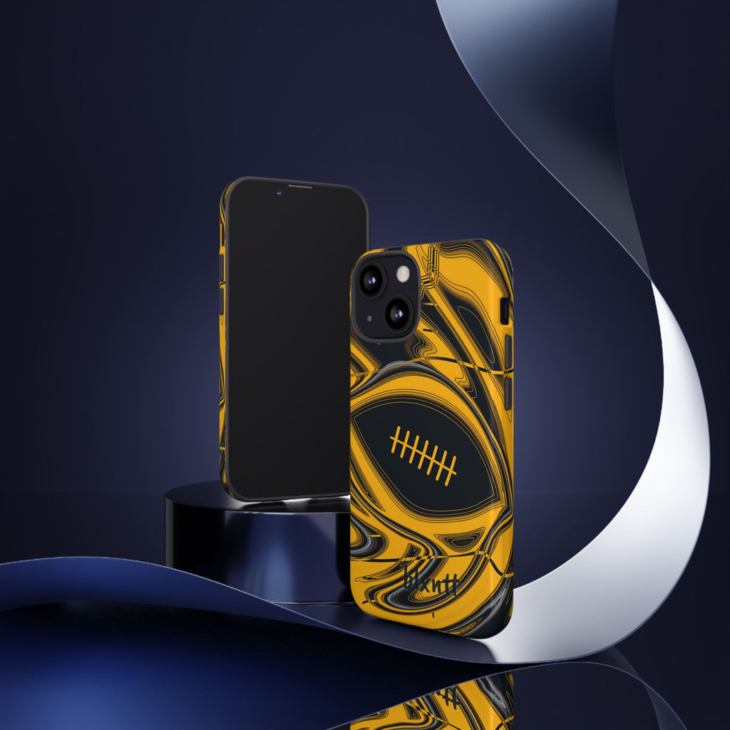 Black & Gold Trippy Football Phone Case