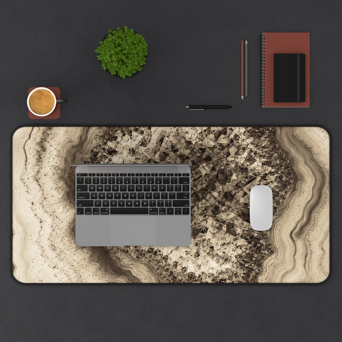 Geode Core - Ink on Paper Desk Mat