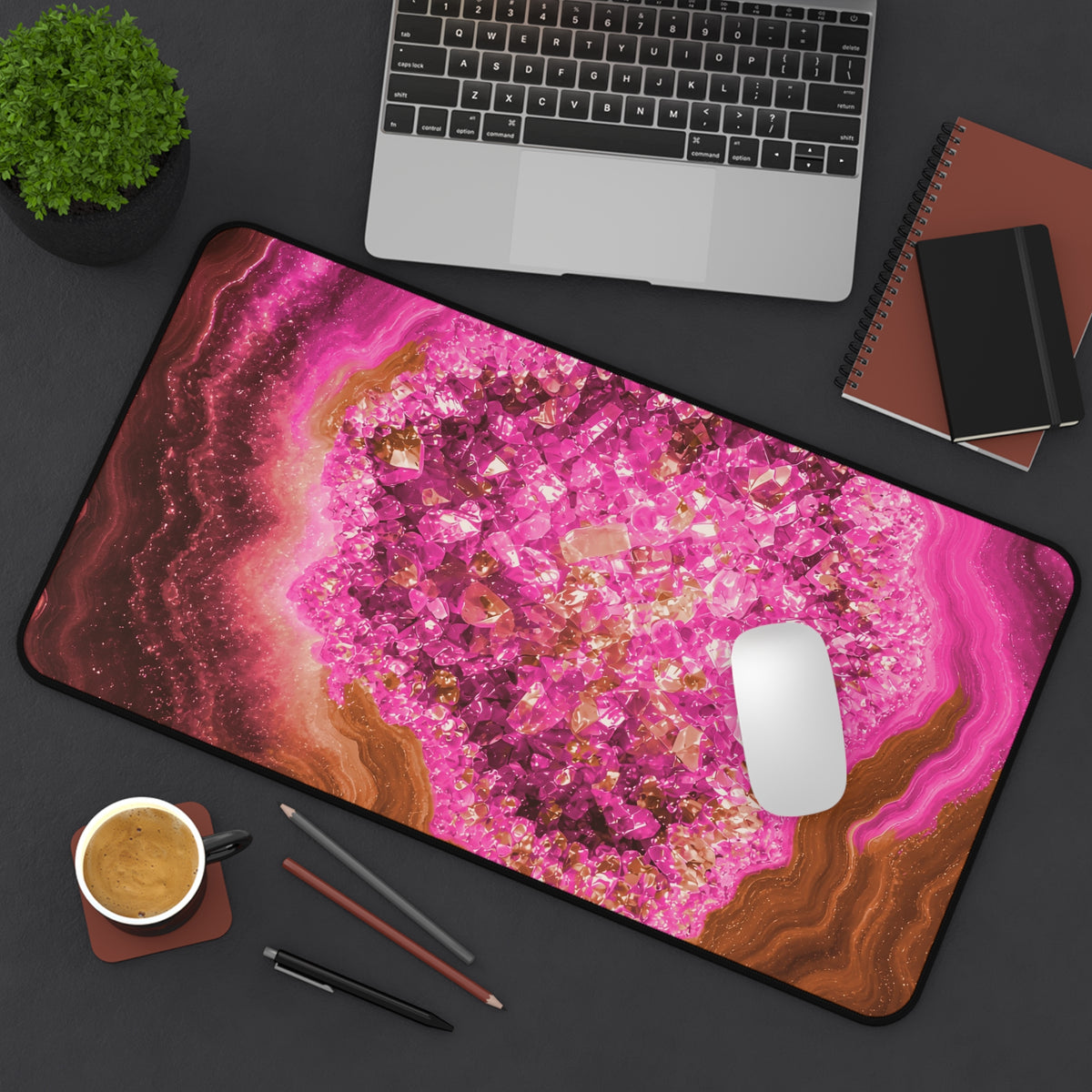 Geode Core - Terracotta Neon Desk Mat