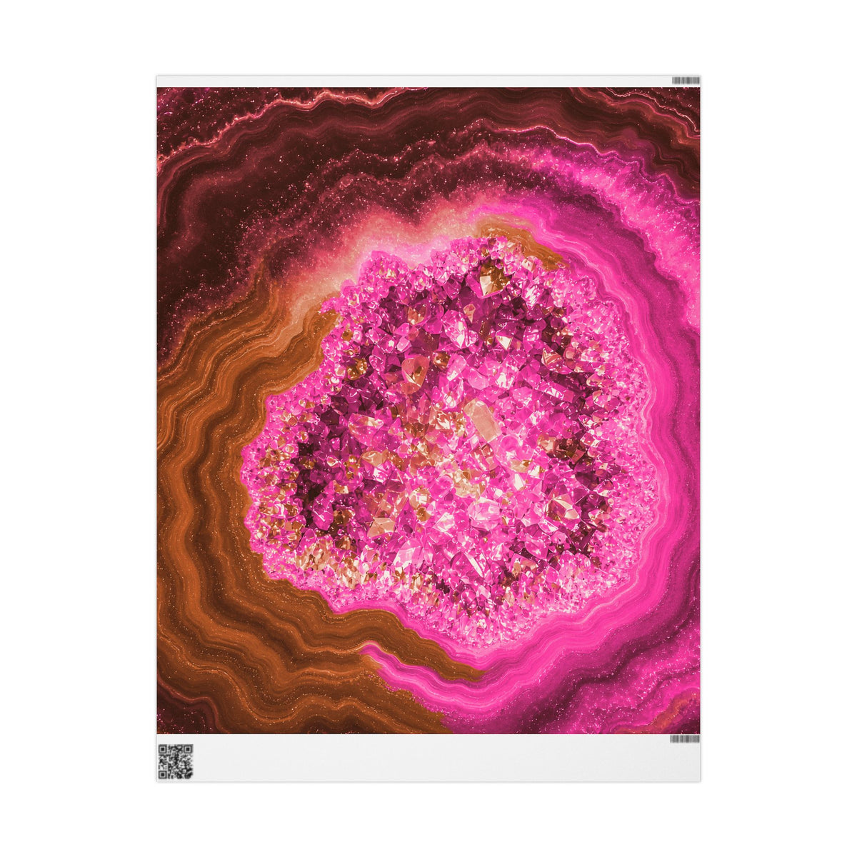 Geode Core - Terracotta Neon Wrapping Paper