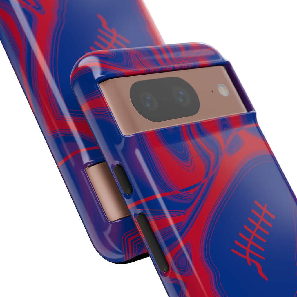 Royal Blue & Red Trippy Football Phone Case