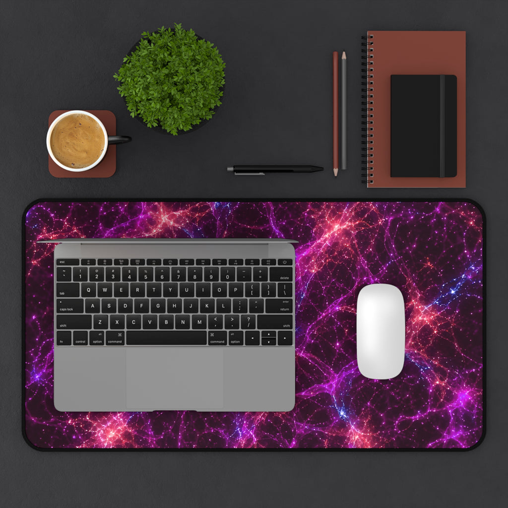 Neon Mycelium - Ember Orchid Desk Mat