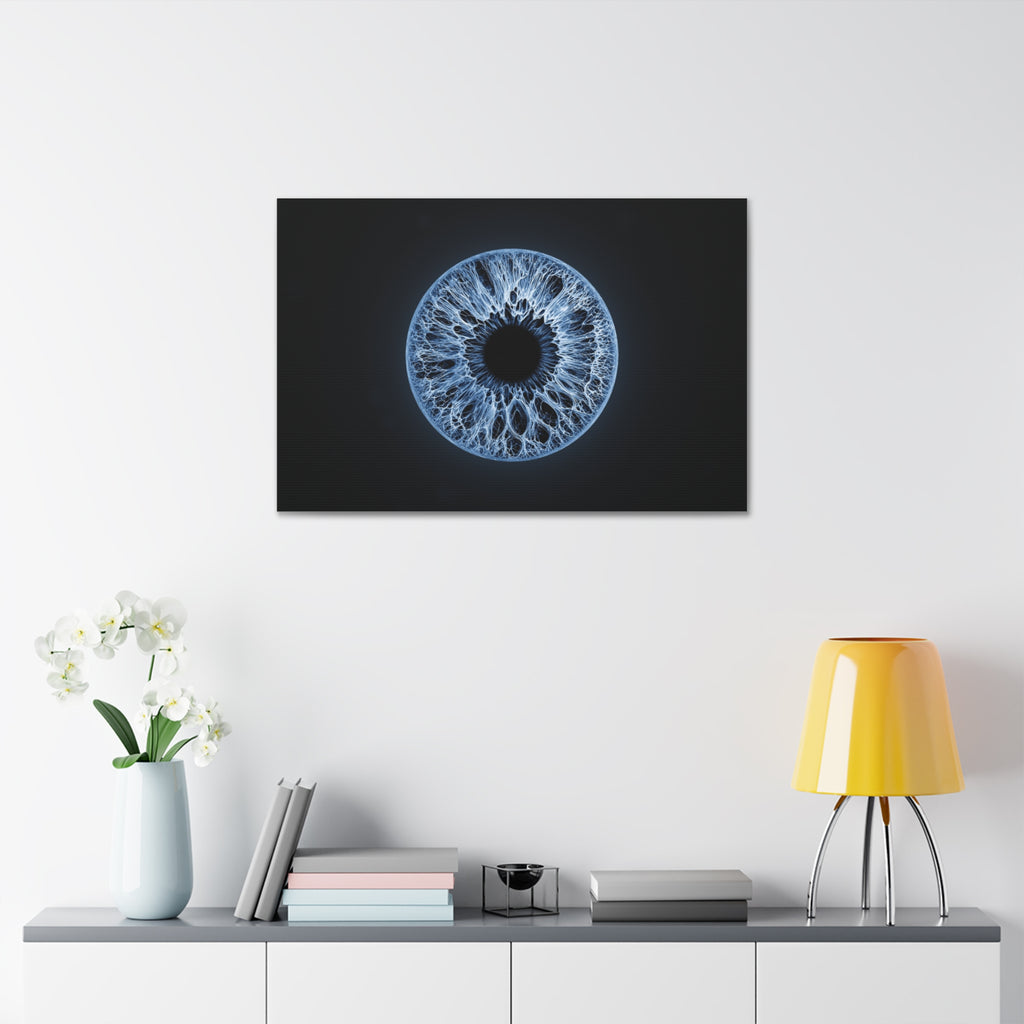 BLXNTT Iris – Lace Web Blue Glossy Canvas