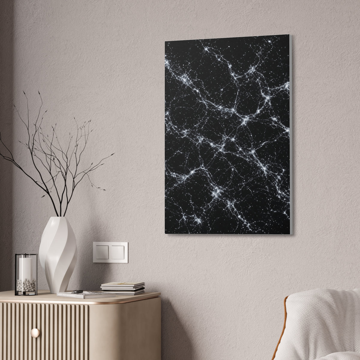 Neon Mycelium - Silver Ghost Glossy Canvas