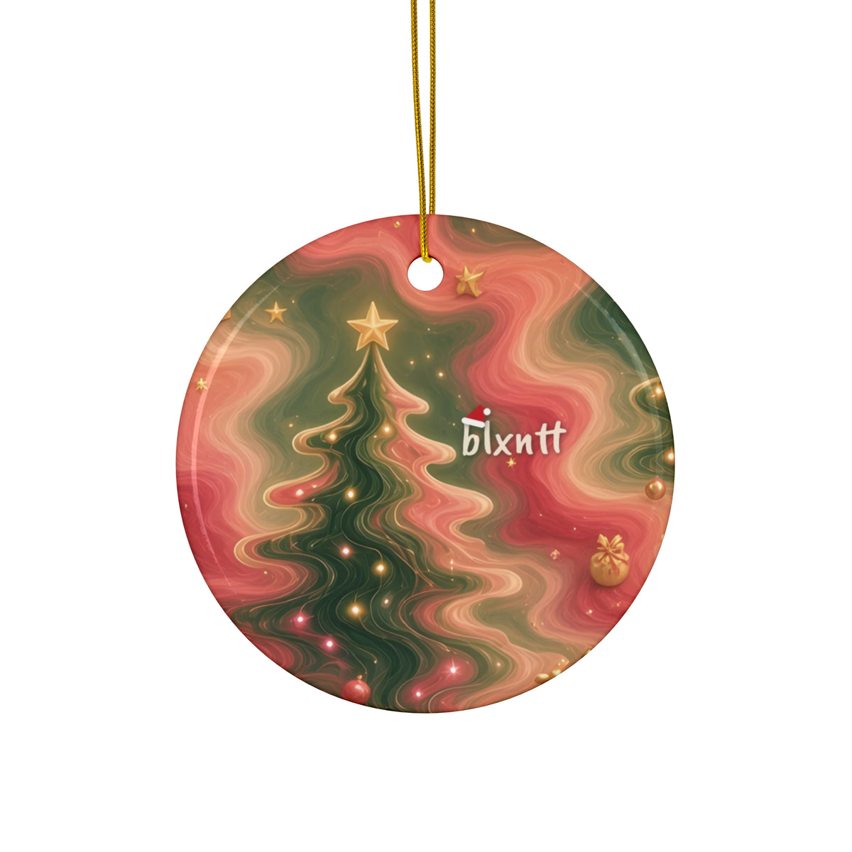 Trees Trippy Christmas Ornament