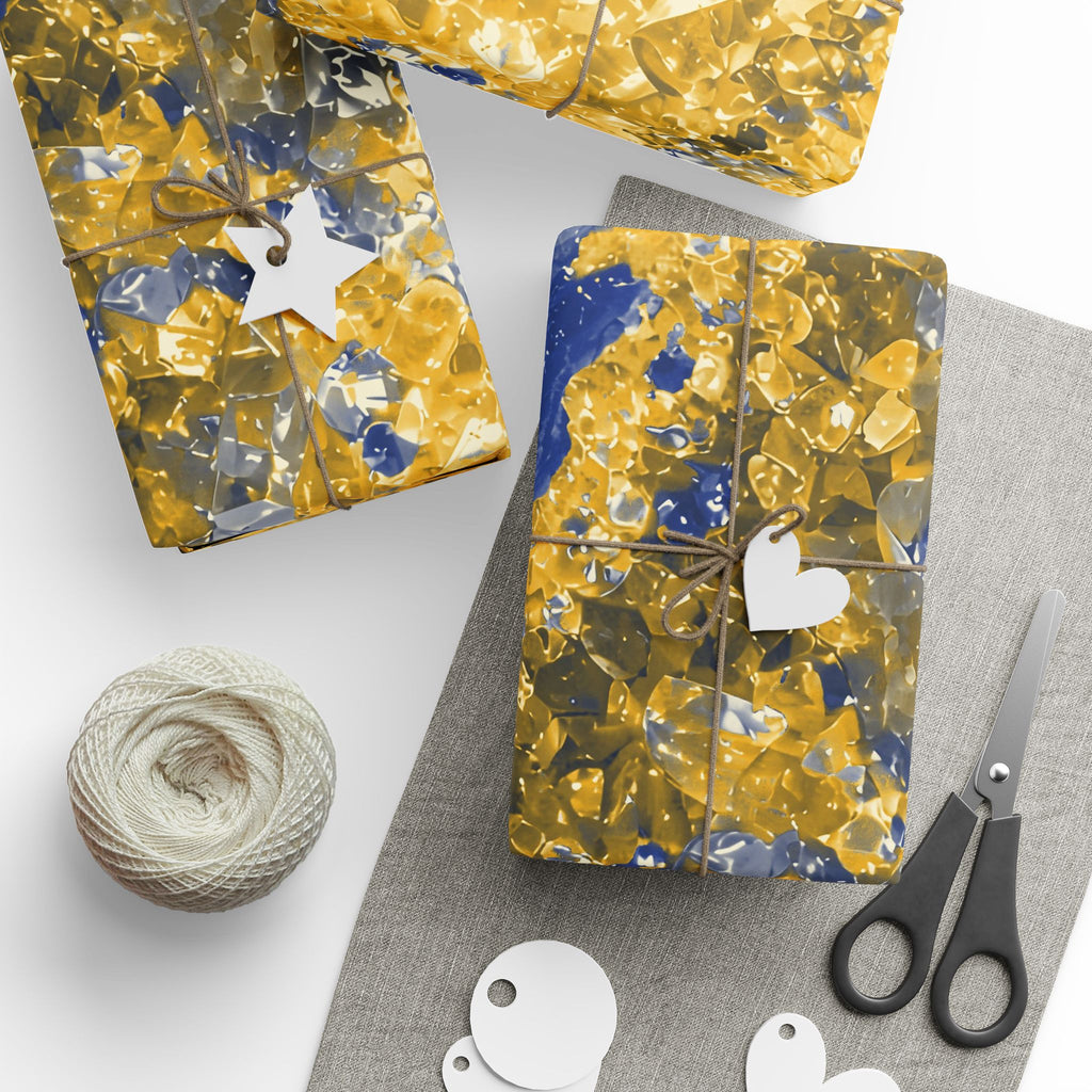 Geode Core - Mustard Navy Wrapping Paper