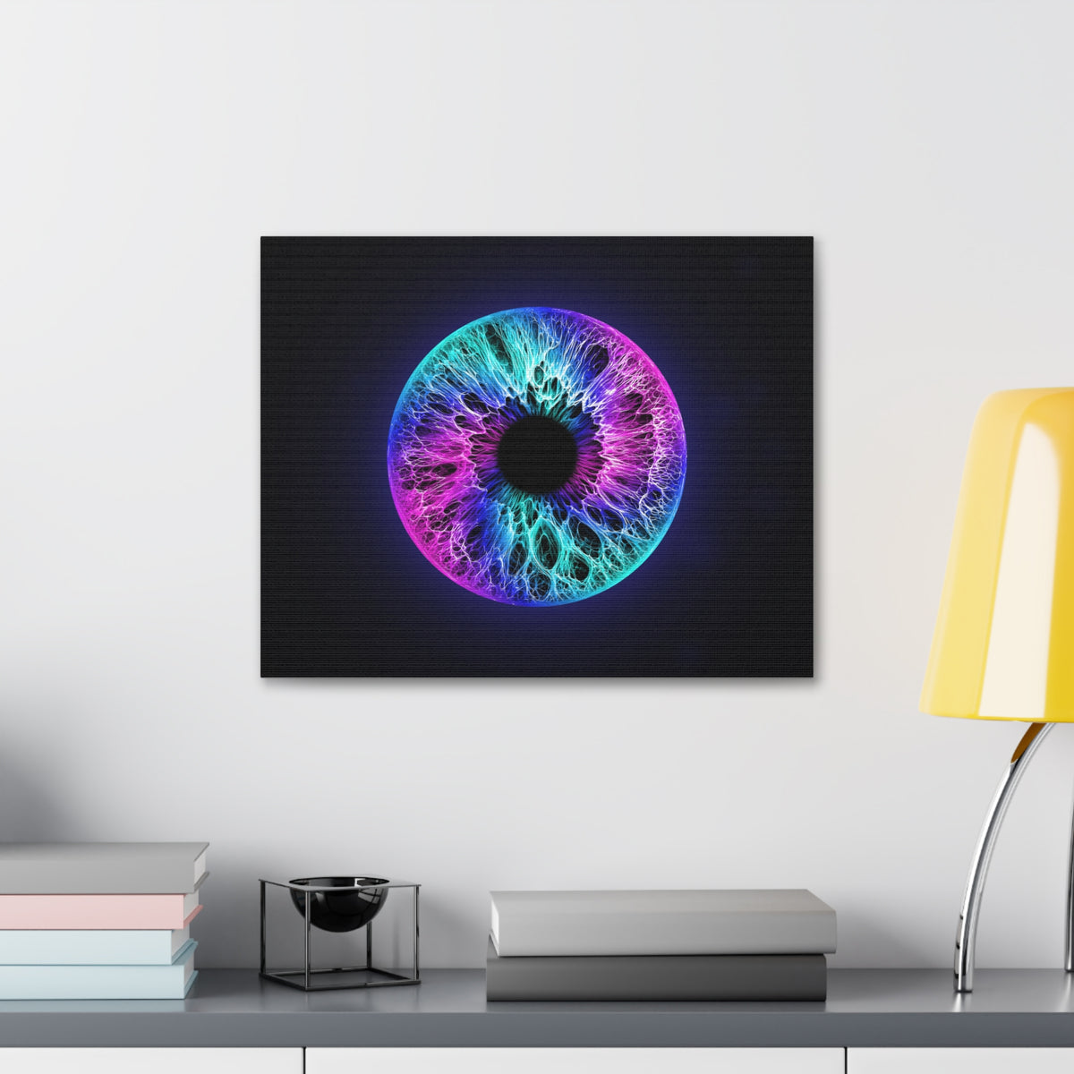 BLXNTT Iris – Lace Web Galaxy Teal Magenta Glossy Canvas